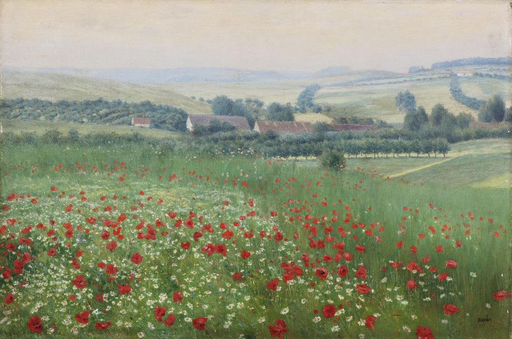František Kaván: Makové pole, 1909, olej na plátně, 76.0 x 50.8 cm