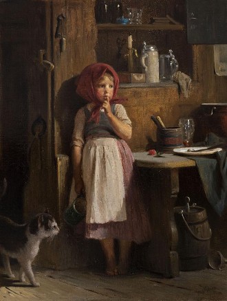 Quido Mánes: Děvčátko, kolem 1860, olej na plátně, 31.3 x 38.5 cm