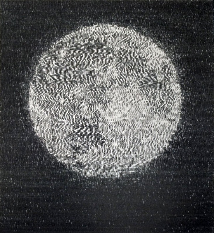 Pavel Skrott, Legoluna, 2020, fix na papíře, 76,5 x 70 cm