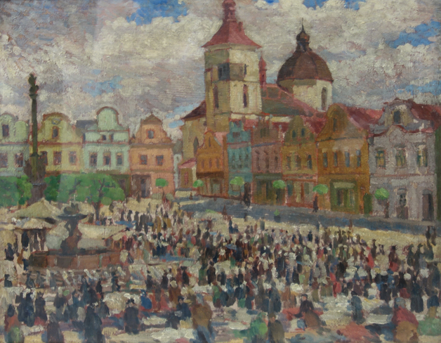 Jan Čárt, Pohled na náměstí v Havlíčkově Brodě, Muzeum Vysočiny Havlíčkův Brod