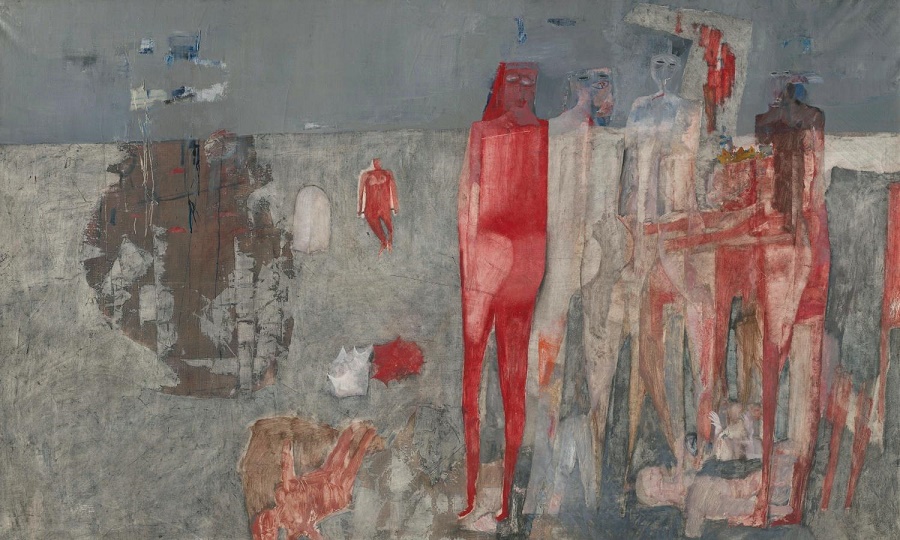 Bedřich Dlouhý, Ulička odvahy, 1958, olej, plátno, 145 × 239 cm, GVUO