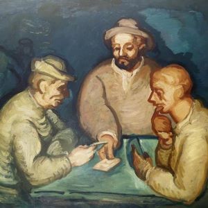Antonín Procházka: Hráči, 1908, olej na plátně, 100 cm x 119,5 cm