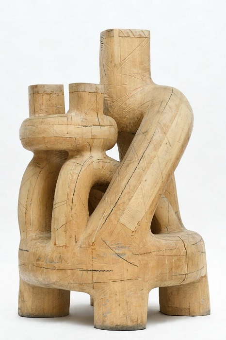 Marius Kotrba, Jedna plus dva, 2008, dřevo, lípa, topol, v. 178 cm