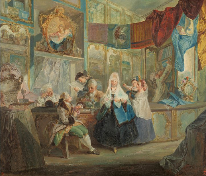  Luis Paret, Obchod géniů, olej na desce, 49,2x57,3 cm, 1772