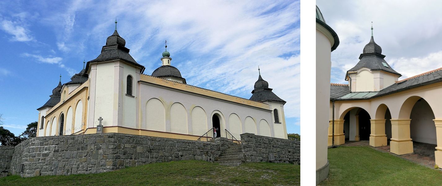 Andělíček, poutní kaple Sv. Andělů Strážných u Sušice, celkový pohled a ambit